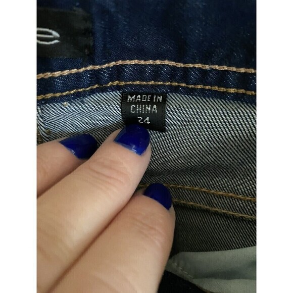 Bebe Dark Wash Destressed Jeans Sz.24 - Picture 4 of 8